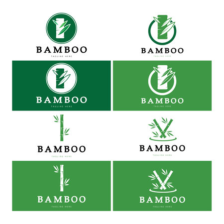 Bamboo Logo Template vector icon illustration designのイラスト素材