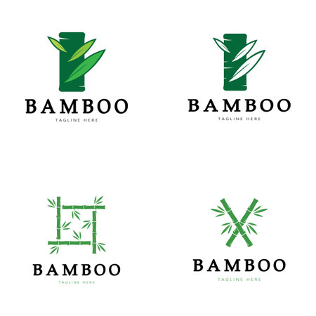 Bamboo Logo Template vector icon illustration designのイラスト素材