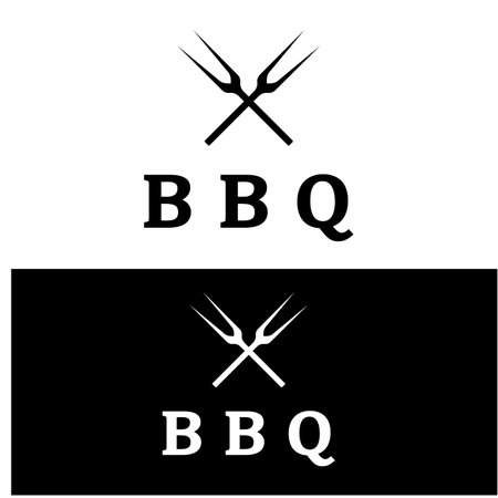Simple Barbecue Vintage hot grill, with crossed flames and spatula. Logo for restaurant, badge, cafe and bar.vectorのイラスト素材