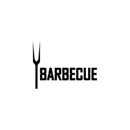 Simple Barbecue Vintage hot grill, with crossed flames and spatula. Logo for restaurant, badge, cafe and bar.vectorのイラスト素材