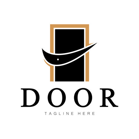 simple open door abstract logo, with geometric shapes,For building construction,contractors, business property and construction companies,vector.のイラスト素材