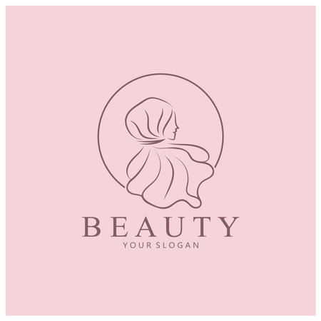 muslimah hijab logo template vector illustration design-vectorのイラスト素材