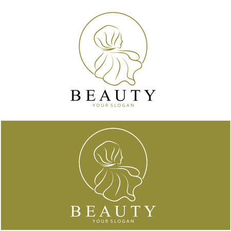 muslimah hijab logo template vector illustration design-vectorのイラスト素材
