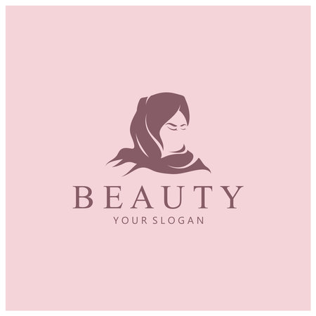 muslimah hijab logo template vector illustration design-vectorのイラスト素材
