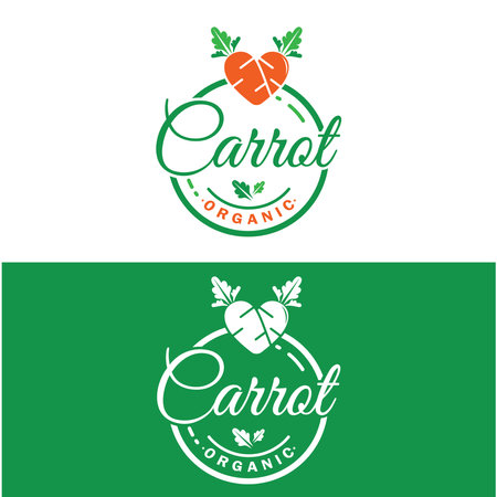 Carrot Illustration Creative Design Carrot Agricultural Product Logo Icon, Carrot Processing,vegan food, Farmers Market,Vectorのイラスト素材