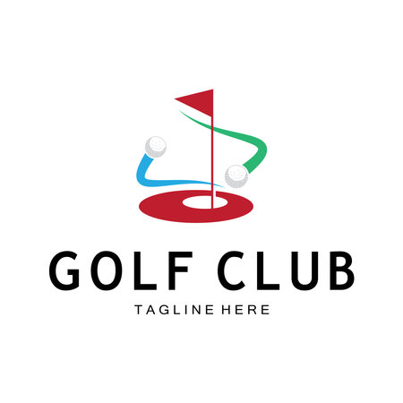 Golf ball logo, Golf design stick logo, logo for professional golf team, golf club, tournament, golf store business, golf course, eventのイラスト素材