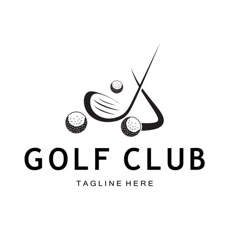 Golf ball logo, Golf design stick logo, logo for professional golf team, golf club, tournament, golf store business, golf course, eventのイラスト素材