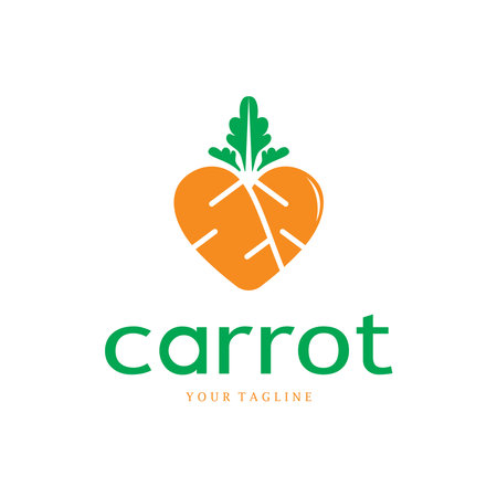 Carrot Illustration Creative Design Carrot Agricultural Product Logo Icon, Carrot Processing,vegan food, Farmers Market,Vectorのイラスト素材