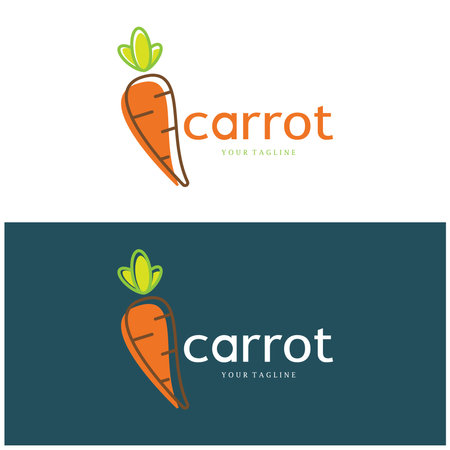 Carrot Illustration Creative Design Carrot Agricultural Product Logo Icon, Carrot Processing,vegan food, Farmers Market,Vectorのイラスト素材