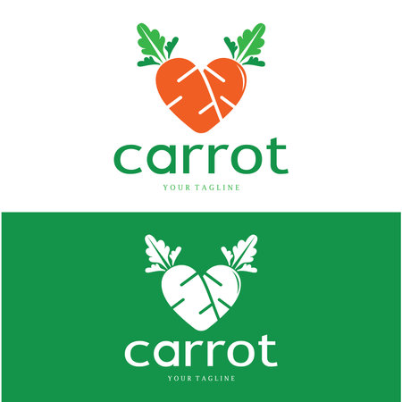 Carrot Illustration Creative Design Carrot Agricultural Product Logo Icon, Carrot Processing,vegan food, Farmers Market,Vectorのイラスト素材