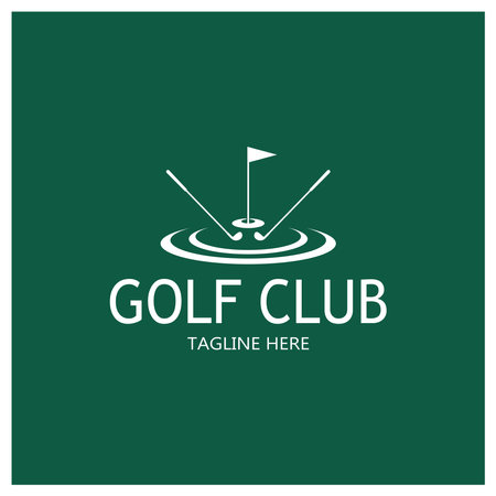 Golf ball logo, Golf design stick logo, logo for professional golf team, golf club, tournament, golf store business, golf course, eventのイラスト素材