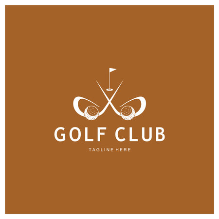 Golf ball logo, Golf design stick logo, logo for professional golf team, golf club, tournament, golf store business, golf course, eventのイラスト素材