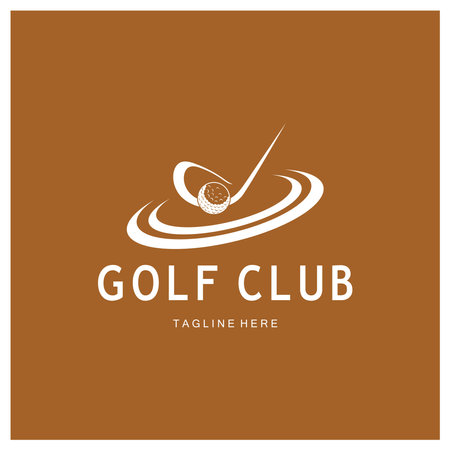 Golf ball logo, Golf design stick logo, logo for professional golf team, golf club, tournament, golf store business, golf course, eventのイラスト素材