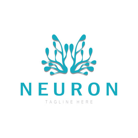 Neuron logo or nerve cell logo design,molecule logo illustration template icon with vector conceptのイラスト素材