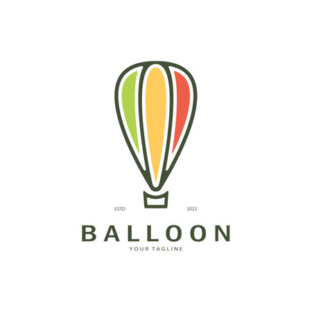simple balloon logo, for kids event, toy shop, birthday, holiday vectorのイラスト素材