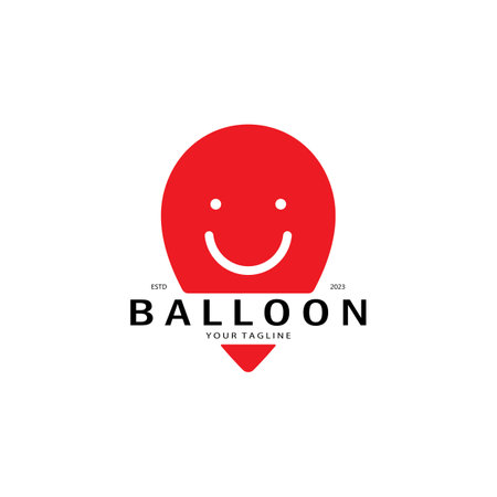 simple balloon logo, for kids event, toy shop, birthday, holiday vectorのイラスト素材
