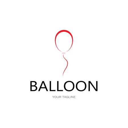simple balloon logo, for kids event, toy shop, birthday, holiday vectorのイラスト素材