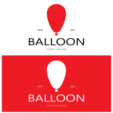 simple balloon logo, for kids event, toy shop, birthday, holiday vectorのイラスト素材