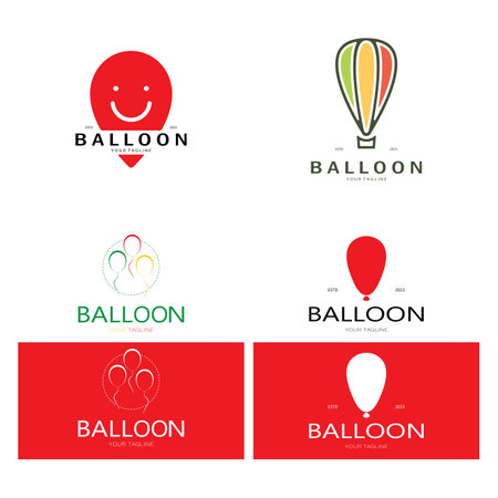 simple balloon logo, for kids event, toy shop, birthday, holiday vectorのイラスト素材