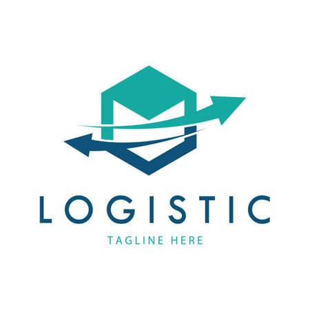 logistics logo icon illustration vector design  distribution symbol  delivery of goods  economy  financeのイラスト素材