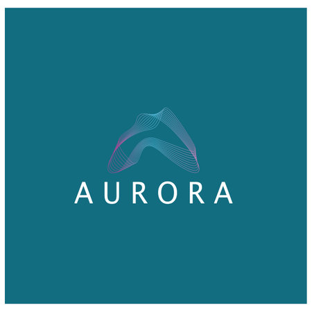 aurora logo design icon illustration vector templateのイラスト素材