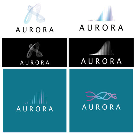aurora logo design icon illustration vector templateのイラスト素材