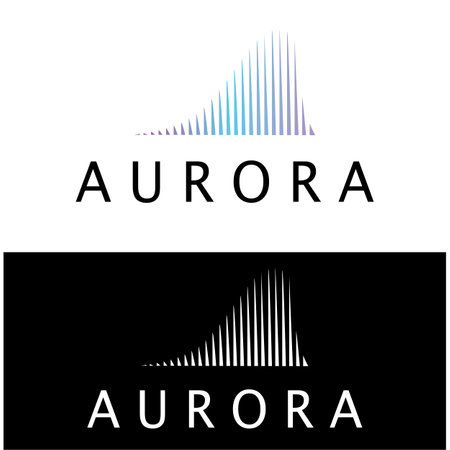aurora logo design icon illustration vector templateのイラスト素材