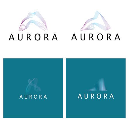 aurora logo design icon illustration vector templateのイラスト素材