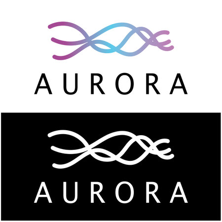 aurora logo design icon illustration vector templateのイラスト素材