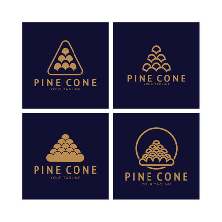 abstract simple pinecone logo design,for business,badge,emblem,pine plantation,pine wood industry,yoga,spa,vectorのイラスト素材