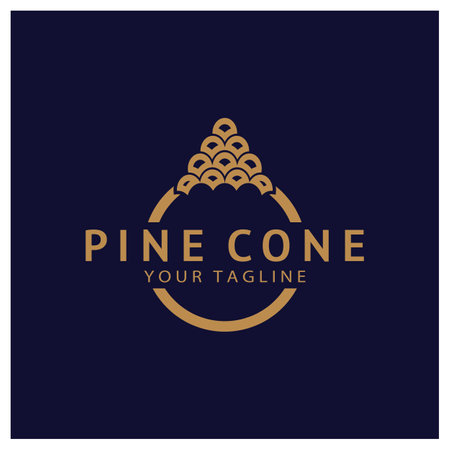 abstract simple pinecone logo design,for business,badge,emblem,pine plantation,pine wood industry,yoga,spa,vectorのイラスト素材