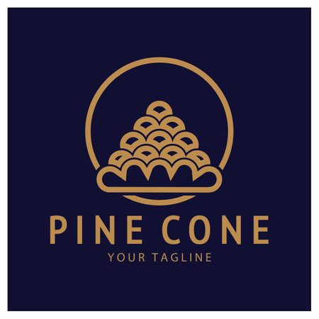 abstract simple pinecone logo design,for business,badge,emblem,pine plantation,pine wood industry,yoga,spa,vectorのイラスト素材