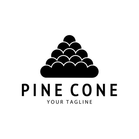 abstract simple pinecone logo design,for business,badge,emblem,pine plantation,pine wood industry,yoga,spa,vectorのイラスト素材