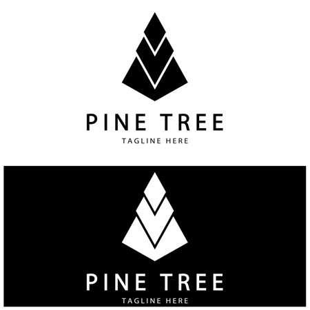 simple pine or fir tree logo,evergreen.for pine forest,adventurers,camping,nature,badges and business.vectorのイラスト素材