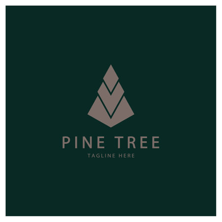 simple pine or fir tree logo,evergreen.for pine forest,adventurers,camping,nature,badges and business.vectorのイラスト素材