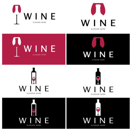 Wine logo design template.vector illustration of icon-vectorのイラスト素材