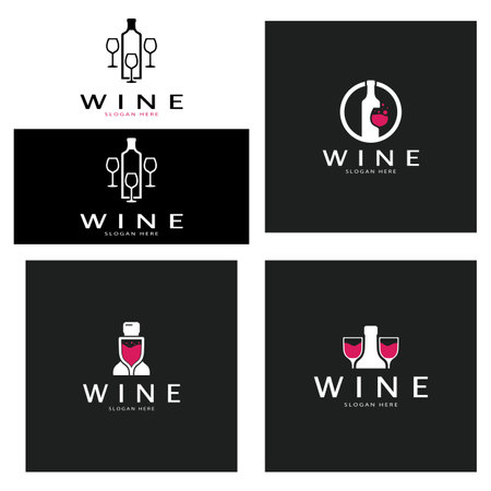 Wine logo design template.vector illustration of icon-vectorのイラスト素材