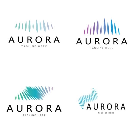 aurora logo design icon illustration vector templateのイラスト素材