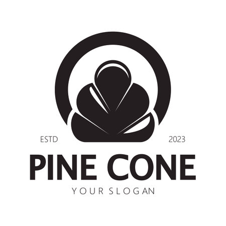 abstract simple pinecone logo design,for business,badge,emblem,pine plantation,pine wood industry,yoga,spa,vectorのイラスト素材