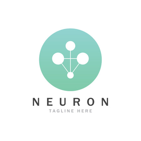 Neuron logo or nerve cell logo design,molecule logo illustration template icon with vector conceptのイラスト素材