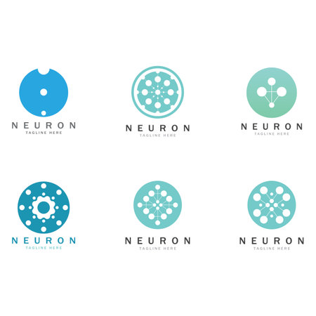 Neuron logo or nerve cell logo design,molecule logo illustration template icon with vector conceptのイラスト素材