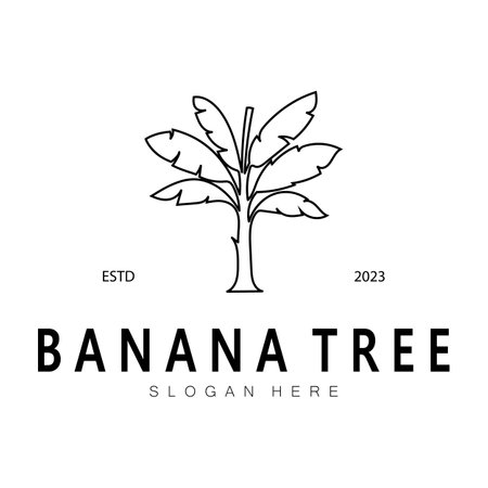 Simple Silhouette Banana Tree  Logo. Flat Design vectorのイラスト素材