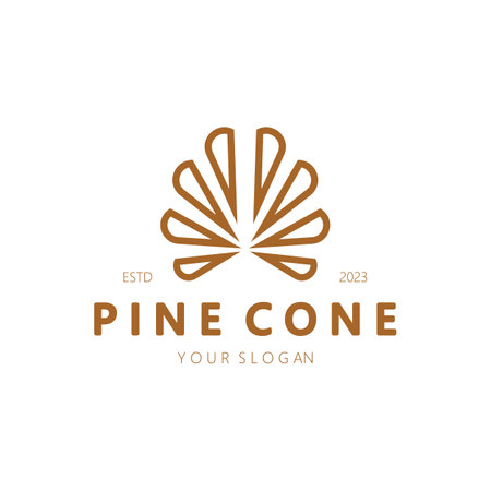 abstract simple pinecone logo design,for business,badge,emblem,pine plantation,pine wood industry,yoga,spa,vectorのイラスト素材