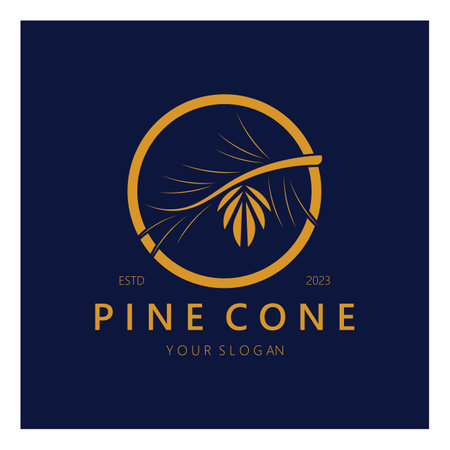 abstract simple pinecone logo design,for business,badge,emblem,pine plantation,pine wood industry,yoga,spa,vectorのイラスト素材