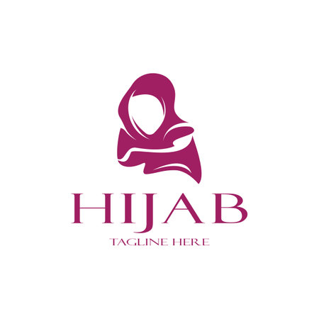 muslimah hijab logo template vector illustration design-vectorのイラスト素材