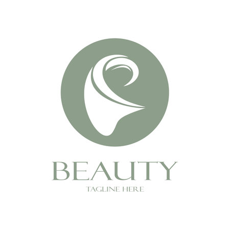 muslimah hijab logo template vector illustration design-vectorのイラスト素材