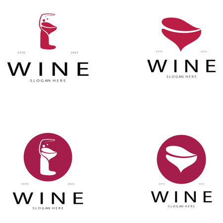 Wine logo design template.vector illustration of icon-vectorのイラスト素材