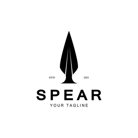 Spear logo icon vector illustration design.Head spear logo vintage illustration design vectorのイラスト素材