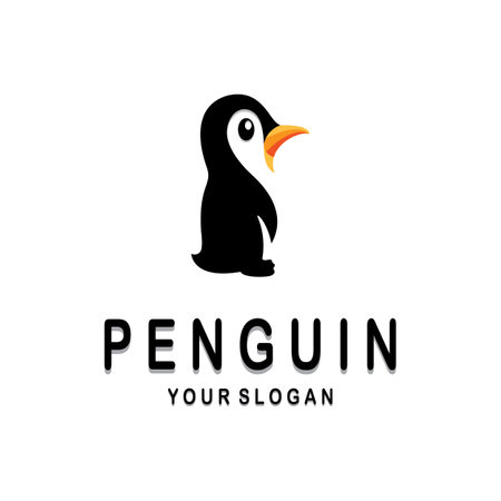 simple penguin logo design template illustration.のイラスト素材
