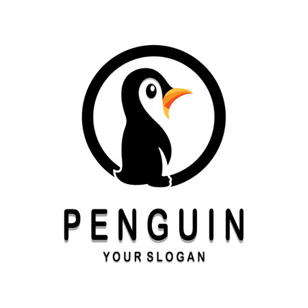 simple penguin logo design template illustration.のイラスト素材